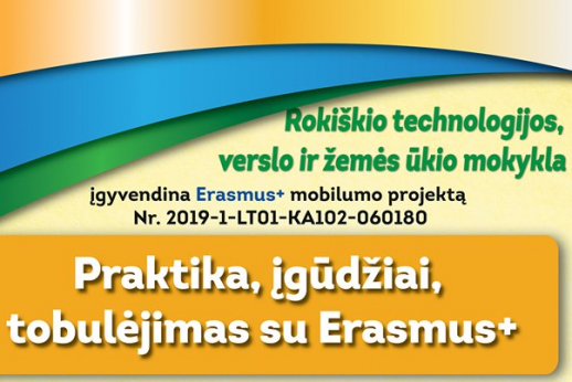 „Praktika, įgūdžiai, tobulėjimas su Erasmus+“
 