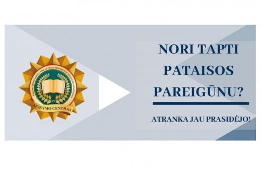 Mokymo centras kviečia mokytis ir įgyti pataisos pareigūno profesiją