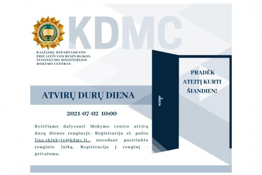 Mokymo centras kviečia į atvirų durų renginį Mokymo centras kviečia į atvirų durų renginį