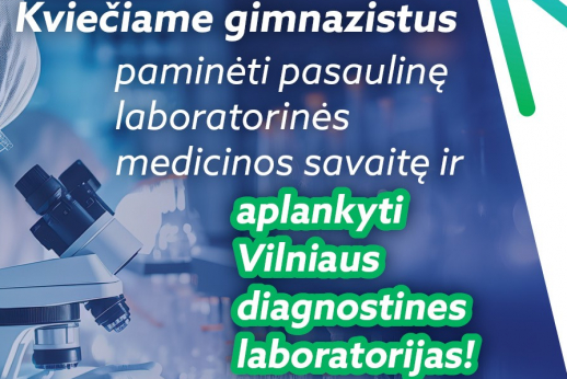 Kviečiame gimnazistus aplankyti Vilniaus diagnostines laboratorijas! Kviečiame gimnazistus aplankyti Vilniaus diagnostines laboratorijas!