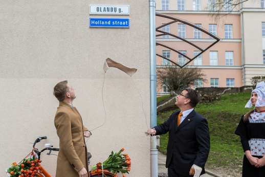 Vilniuje atidengta gatvės lentelė olandų kalba